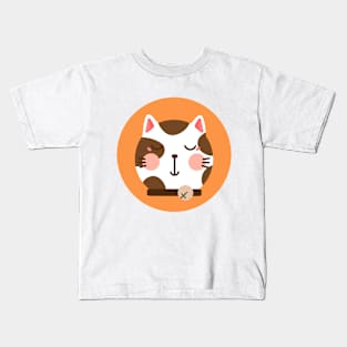 cute drawn kitty cat design 3 Kids T-Shirt